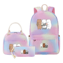 Cartoon Cute Three Cheap Bear Student Backpack Lunch Bag Three Piece Set Backpack Set