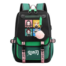Japanese Cartoon Fashion Usb Student Backpack Casual Woven Flap Backpack