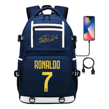 Sports Star Cristiano Ronaldo Usb Youth Student School Bag Men's And Women's Backpack Leisure Travel Bag