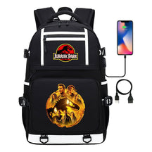 Jurassic Park Dinosaur Usb Youth School Bag Men's And Women's Backpack Leisure Travel Backpack