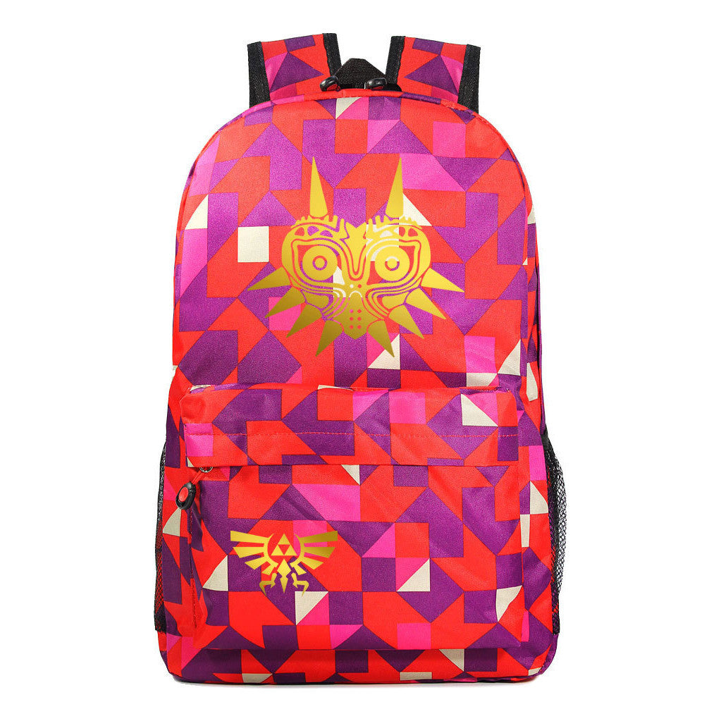 Golden Printed Student Backpack Casual Backpack