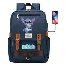 Anime Star Baby Stitch Printed Youth Student School Bag Casual Magnetic Buckle Backpack