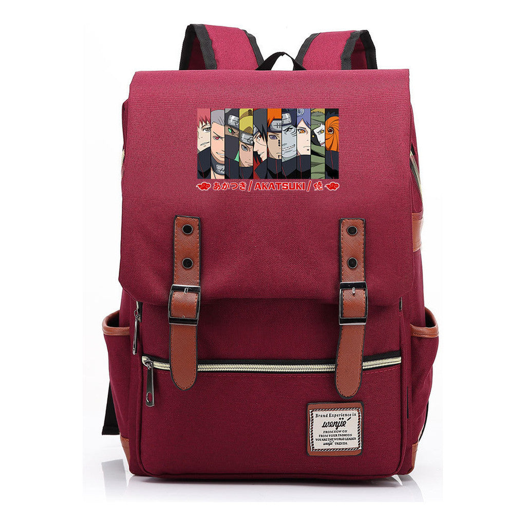 Naruto Printed Student Backpack Casual Belt Buckle Classic Backpack