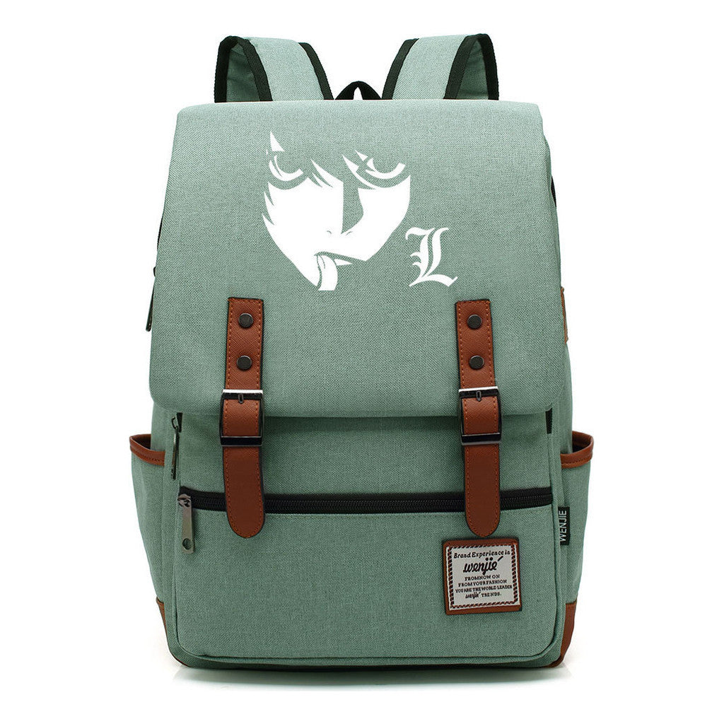 Manga Death Note Youth Student School Bag Men's And Women's Leisure Belt Buckle Backpack