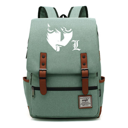 Manga Death Note Youth Student School Bag Men's And Women's Leisure Belt Buckle Backpack