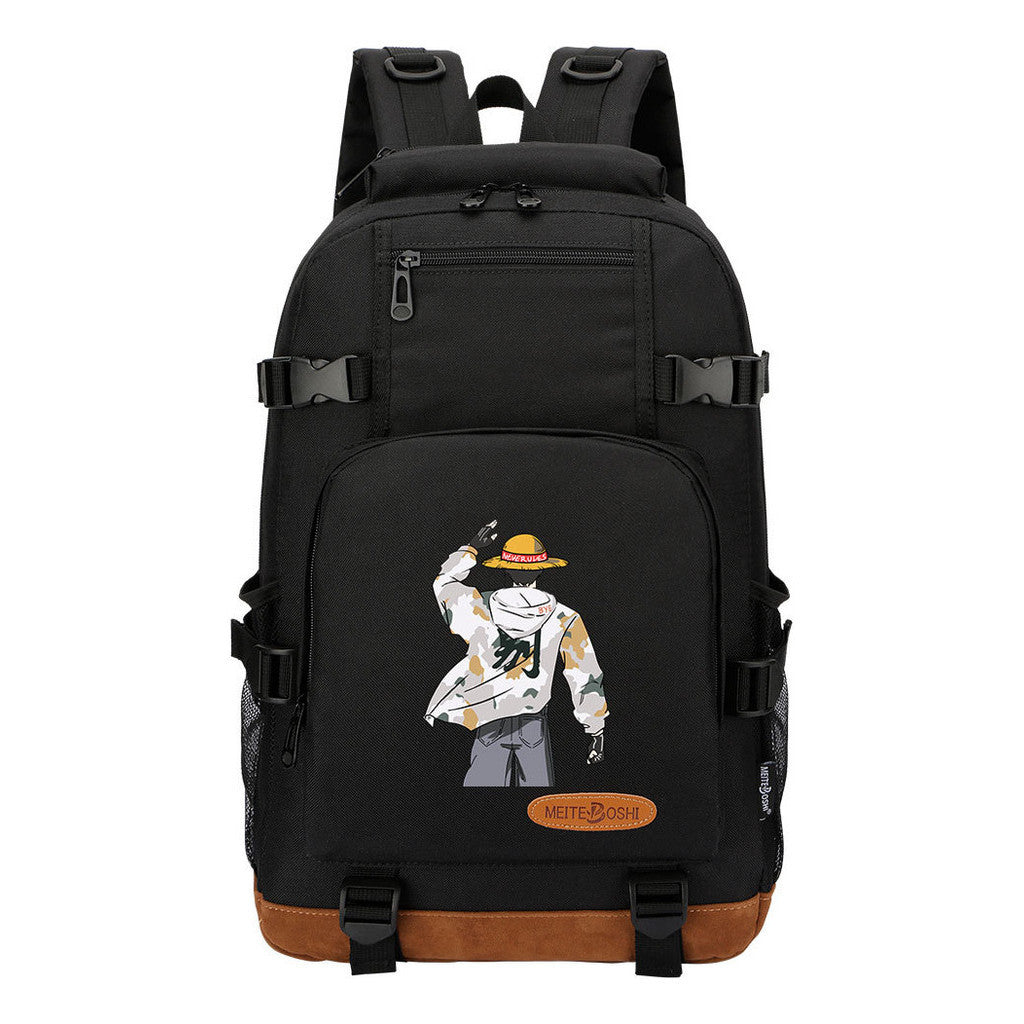 Pop Anime Pirate Wang Lufei, Teenage Student Backpack, Men's And Women's Backpack
