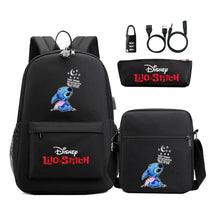 Interstellar Baby Stitch Usb Password Lock Youth Student Backpack 3-piece Set For Men And Women Backpacks