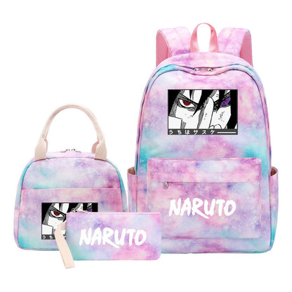 Naruto Teenage Girls School Bag Lunch Bag Three Piece Backpack Set