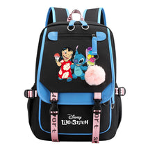 Interstellar Baby Stitch Usb Backpack For Boys And Girls, Casual Woven Strap Flip Back Backpack
