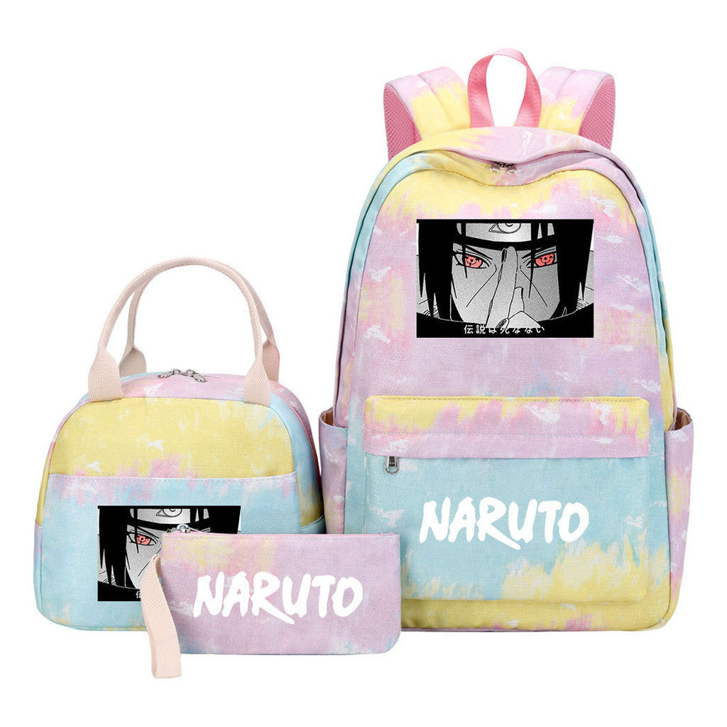 Naruto Student Girl Backpack Lunch Bag Three Piece Set Backpack Set