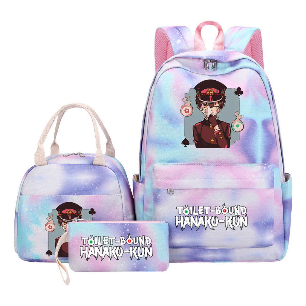 Teenage Student Girl Backpack Lunch Bag Three Piece Set Backpack Set