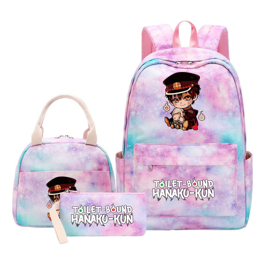 Teenage Student Girl Backpack Lunch Bag Three Piece Set Backpack Set