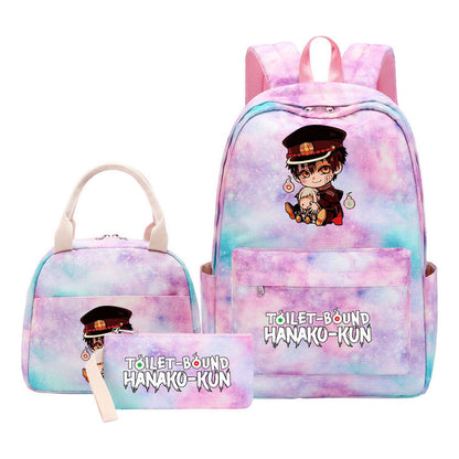 Teenage Student Girl Backpack Lunch Bag Three Piece Set Backpack Set