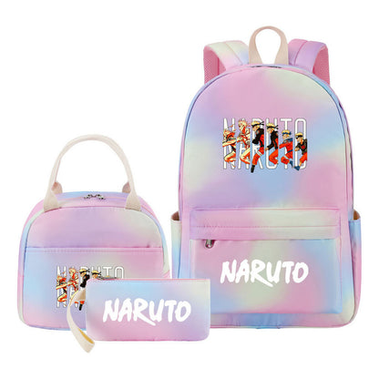 Naruto Student Girl Backpack Lunch Bag Three Piece Set Backpack Set