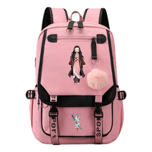 Cartoon Fashion Usb Youth Student School Bag Casual Ribbon Flip Backpack
