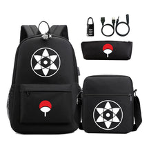 Naruto Usb Password Lock Student Backpack Three Piece Set Backpack Set