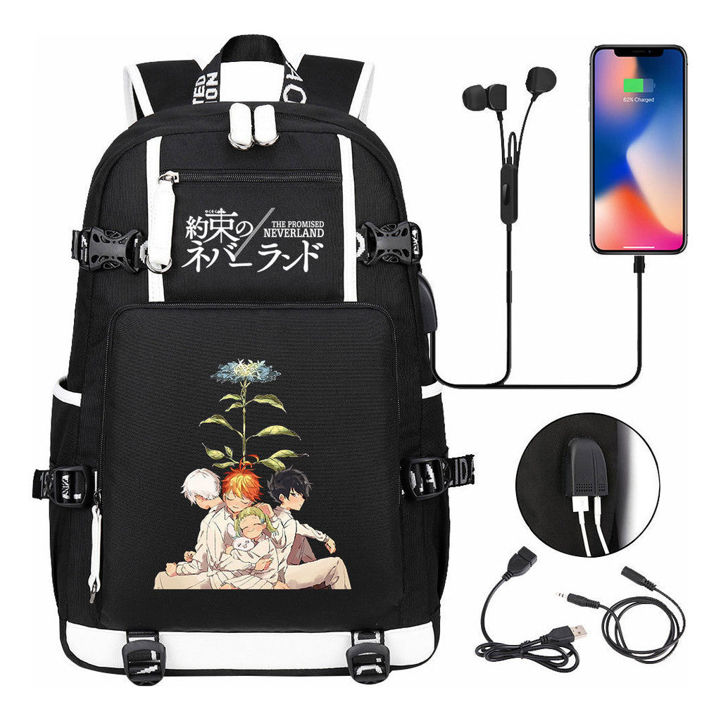 Promised Dream Island Usb Large Capacity Youth Student Backpack For Boys And Girls Leisure Travel Backpack