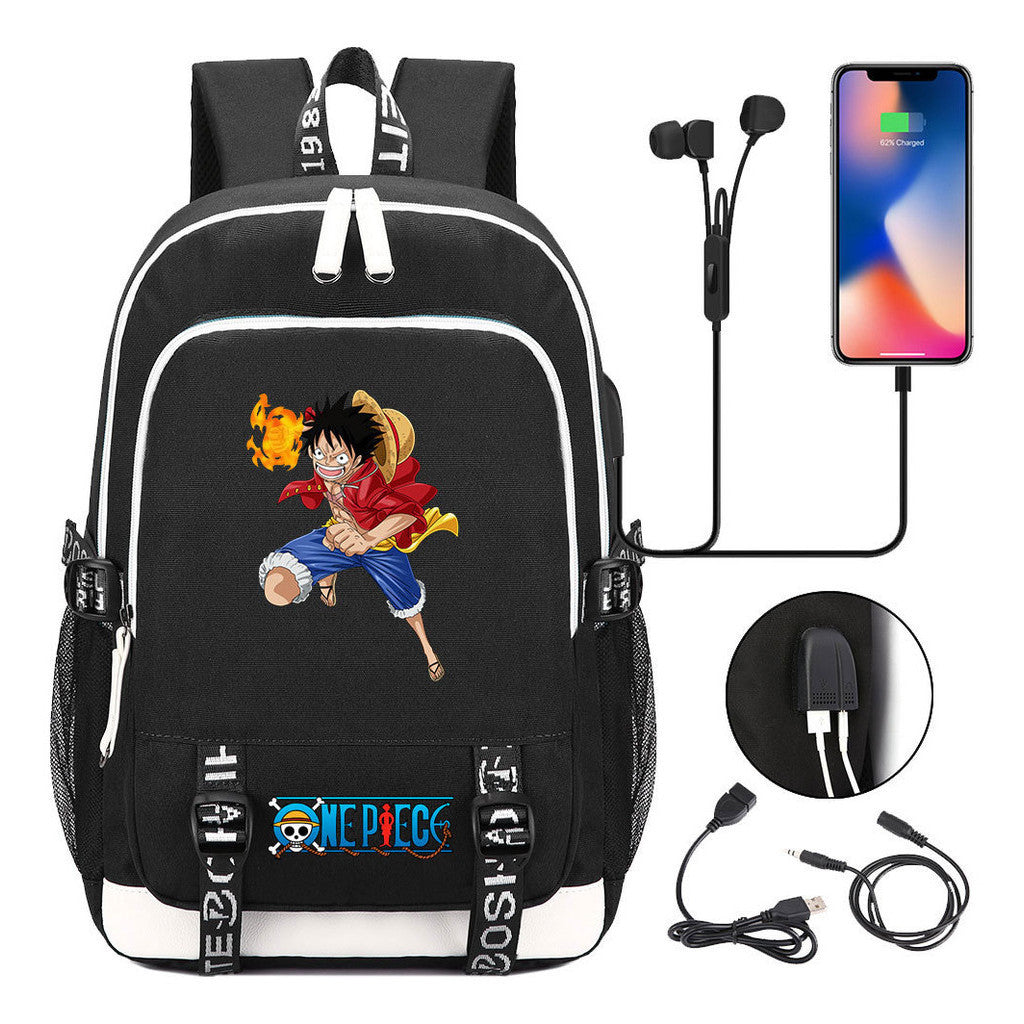 Anime Pirate Wang Lufei Youth Student School Bag Usb Men's And Women's Leisure Backpack