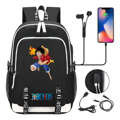 Anime Pirate Wang Lufei Youth Student School Bag Usb Men's And Women's Leisure Backpack