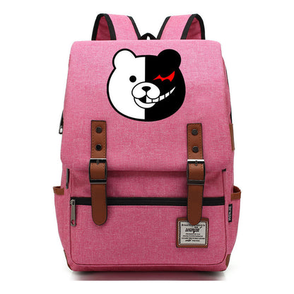 Printed Teenage Student Backpack For Men And Women With Casual Belt Buckle Classic Backpack