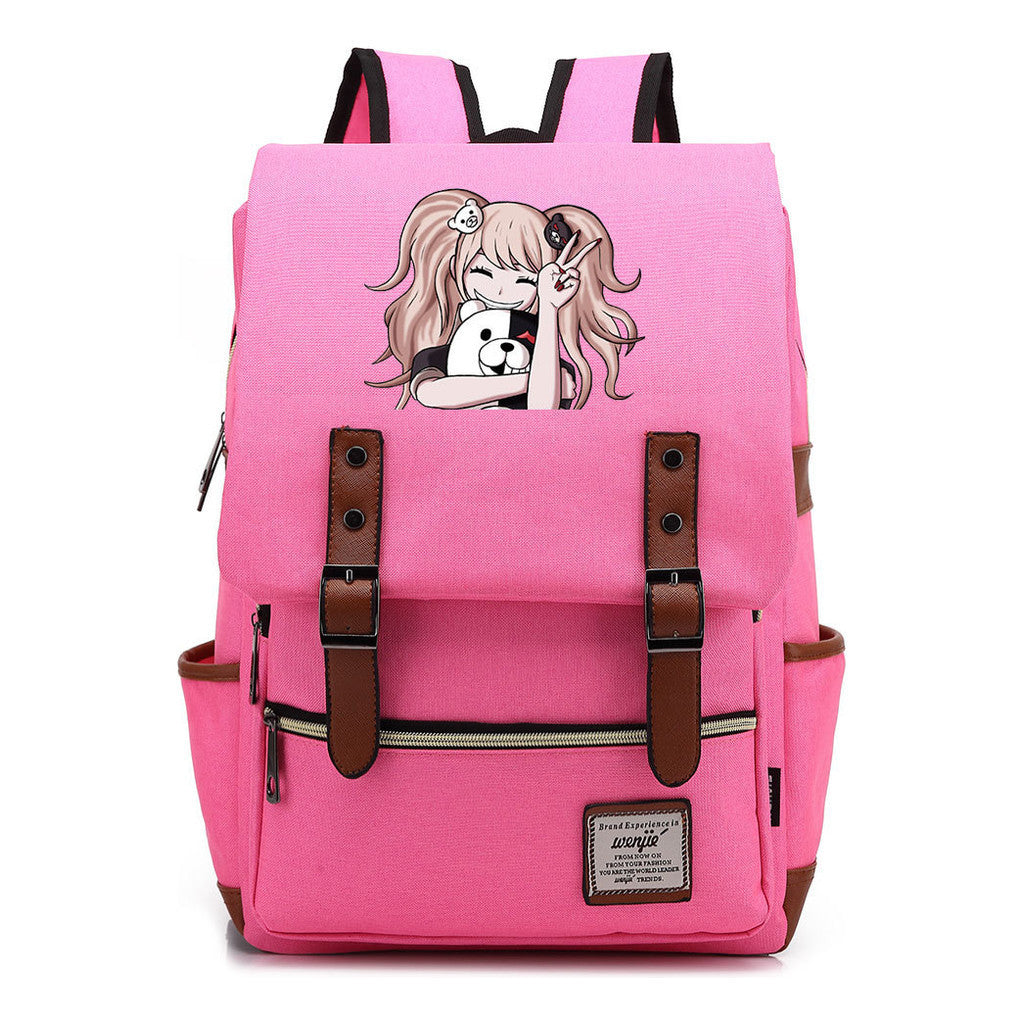 Printed Teenage Student Backpack For Men And Women With Casual Belt Buckle Classic Backpack