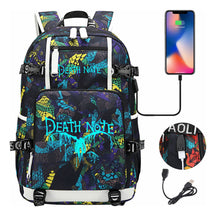 Blue Night Light Death Note Usb Youth Student School Bag Men's And Women's Leisure Travel Backpack