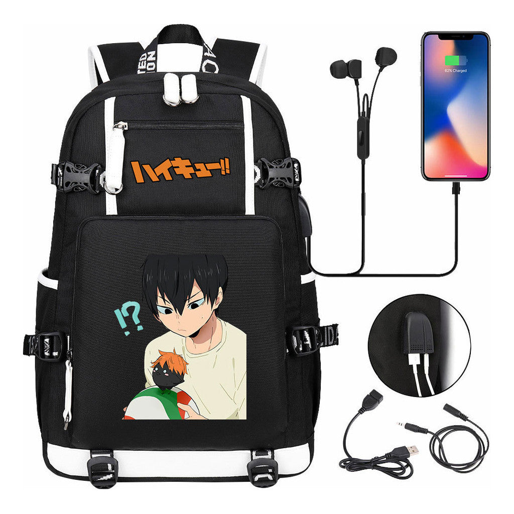 Volleyball Youth Usb Large Capacity Youth Student School Bag Men's And Women's Leisure Travel Backpack