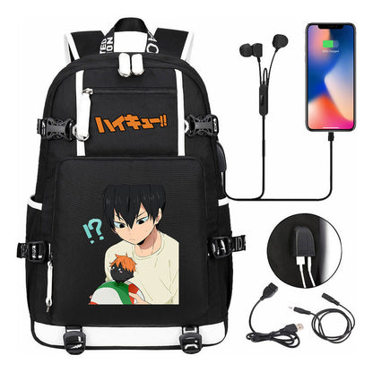 Volleyball Youth Usb Large Capacity Youth Student School Bag Men's And Women's Leisure Travel Backpack