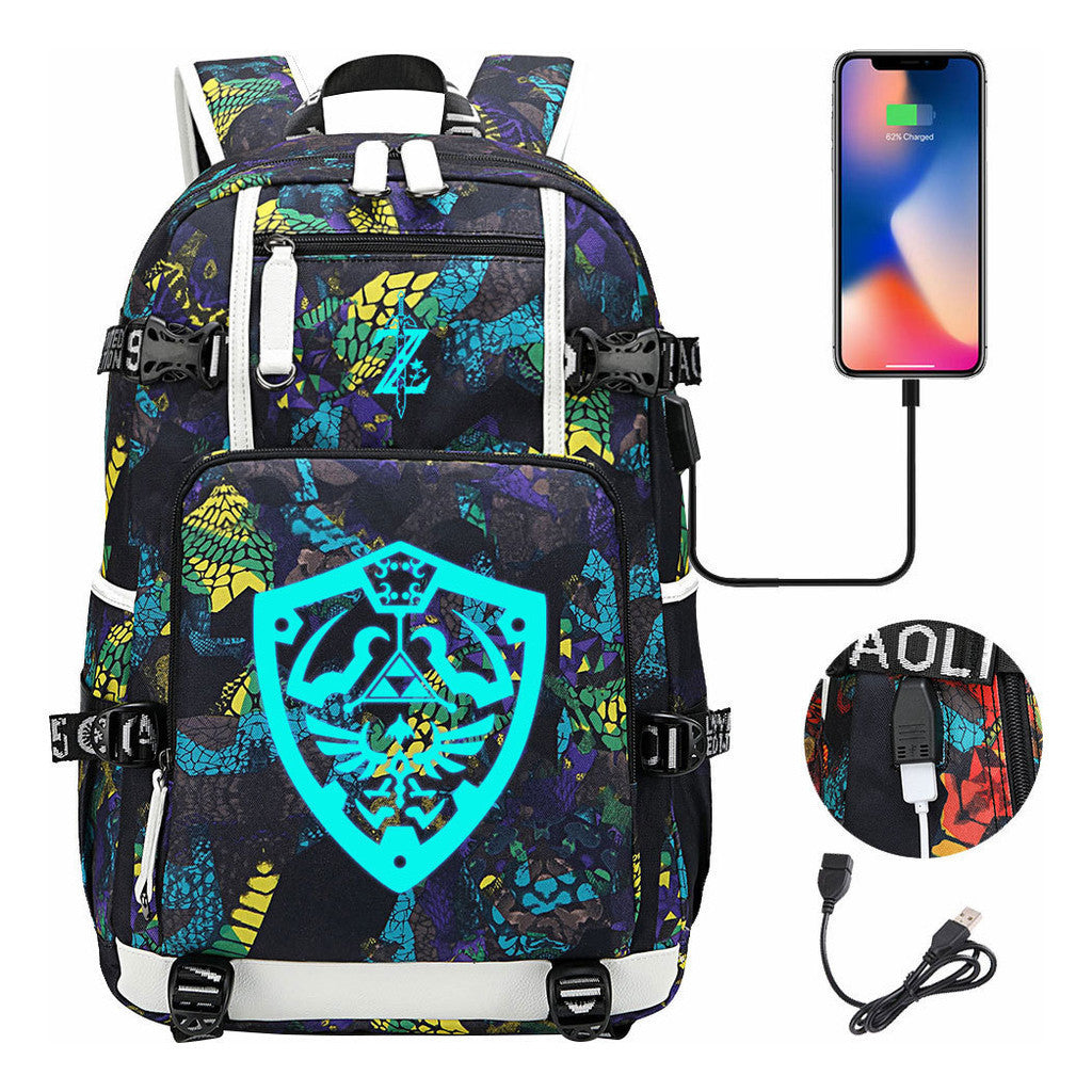 Legend Of Zelda Usb Youth Student Backpack For Men And Women's Leisure Travel Backpack