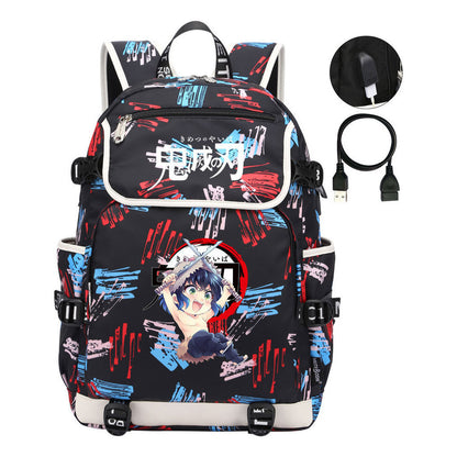 Anime Cartoon Usb Youth Student Backpack For Men And Women Leisure Backpack