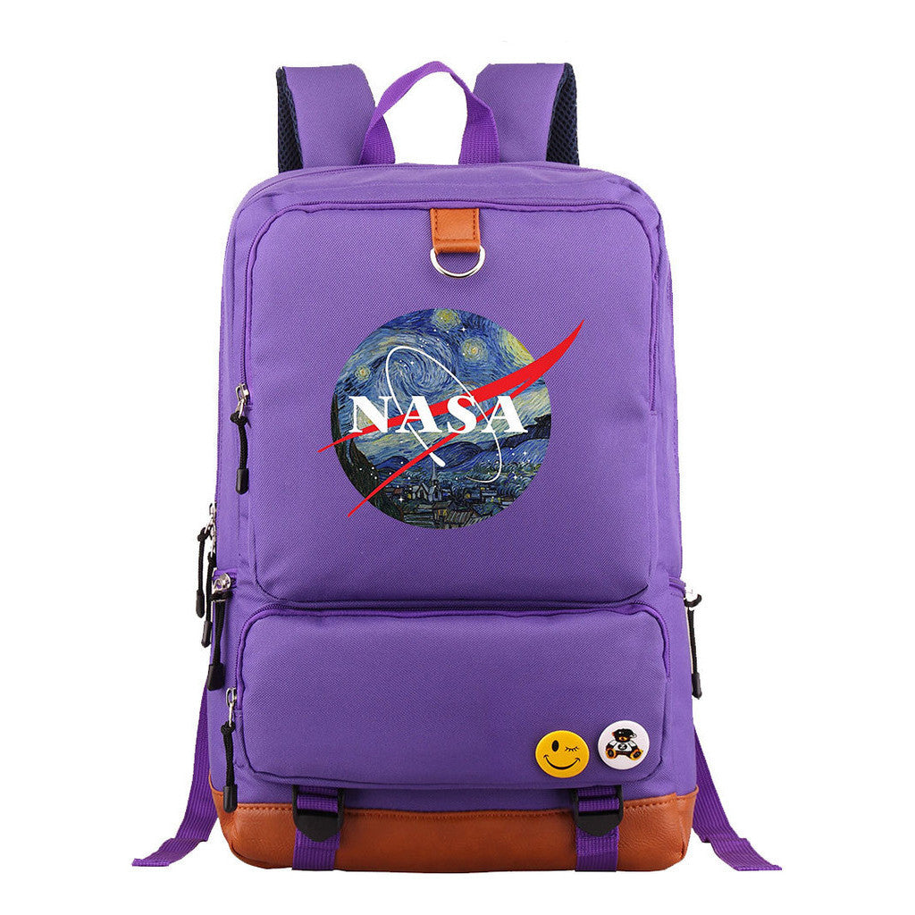 Nasa Fashion Printed Youth Student School Bag Large Capacity Travel Bag Men's And Women's Backpack