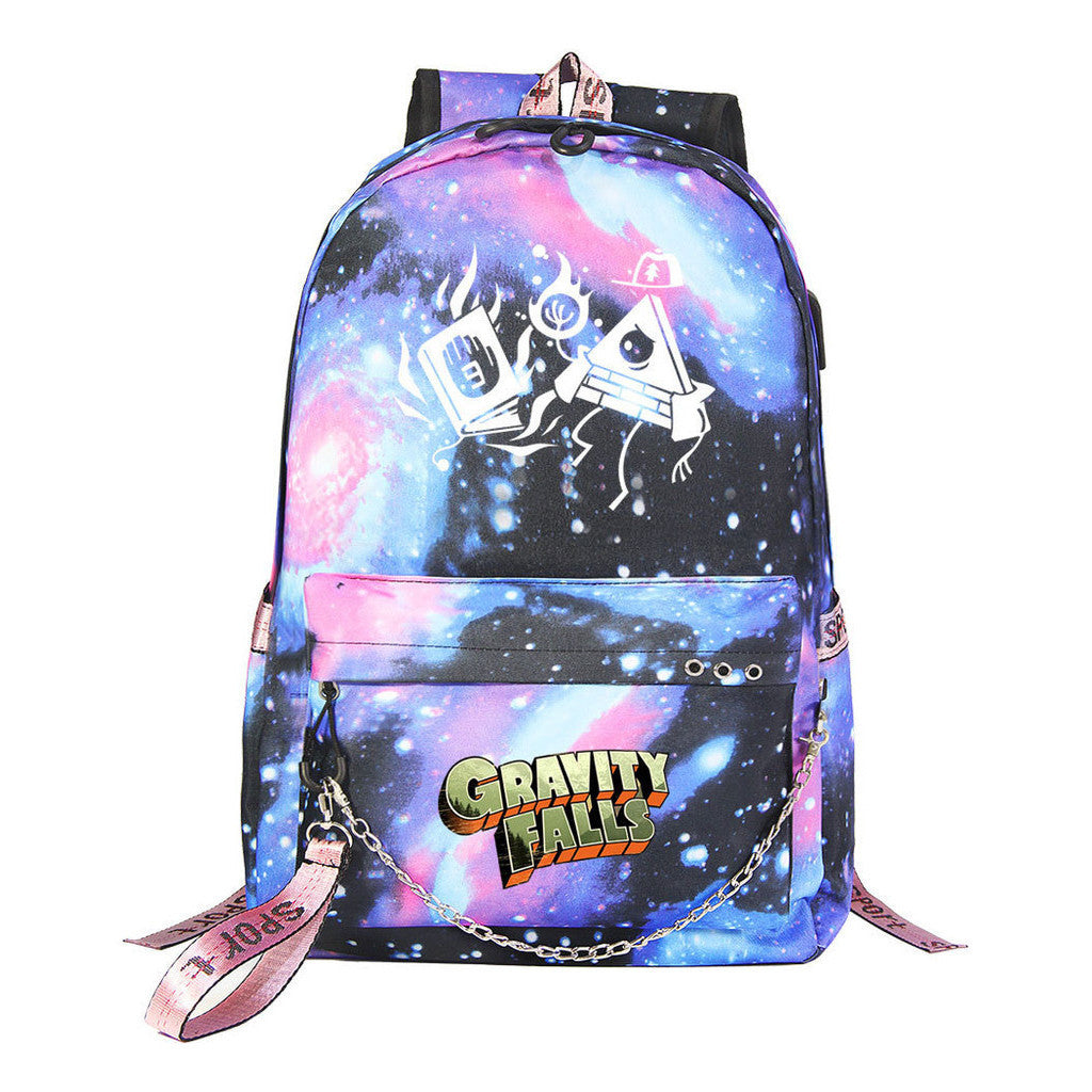 Cartoon Strange Town Youth Student School Bag Men's And Women's Leisure Travel Backpack