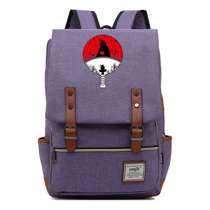Naruto Printed Teenage Student Backpack For Men And Women, Casual Belt Buckle, Classic Backpack