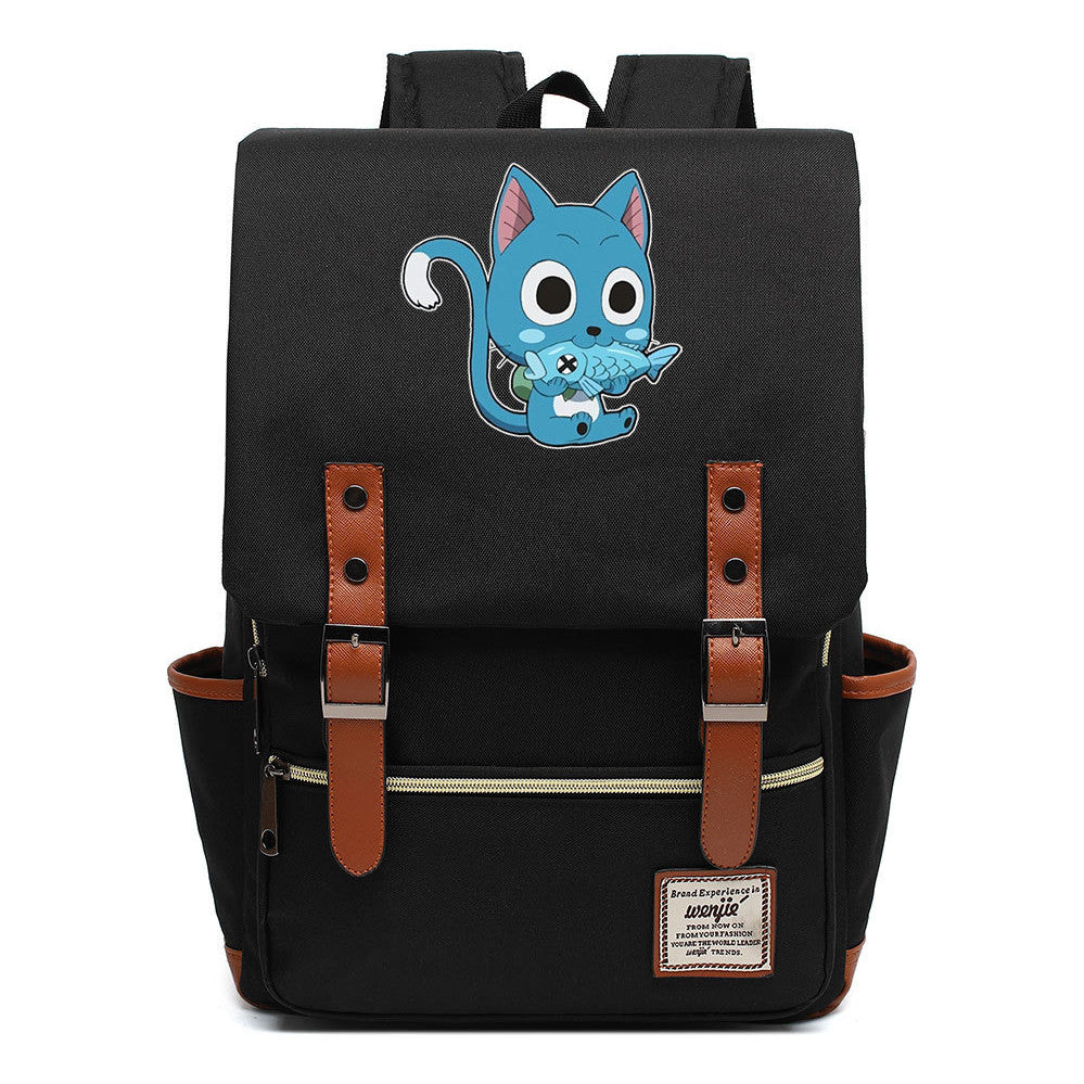 Printed Schoolbag Leisure Belt Buckle Classic Backpack Young Students