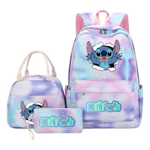 Interstellar Baby Stitch Youth Student Girls School Bag Lunch Bag Three Piece Set Backpack Set