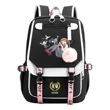 My Heroes Academy Usb Youth Student Backpack For Boys And Girls, Casual Woven Strap Flip Back Backpack