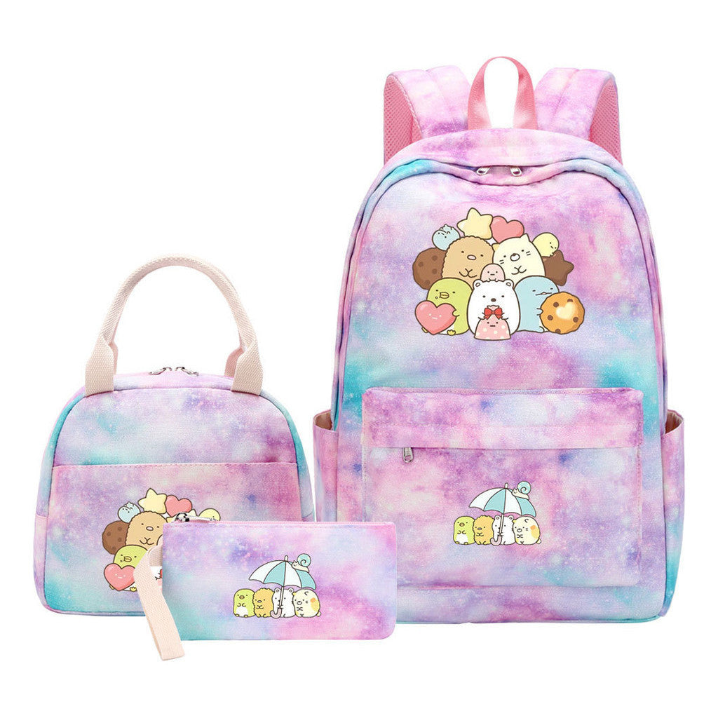Corner Biology Student School Bag Lunch Bag Three Piece Set Backpack Set