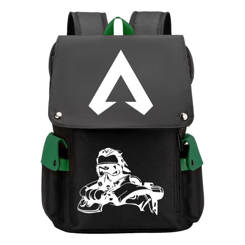 Apex Hero Print Usb Charging Cap Head Style Student School Bag Casual Backpack