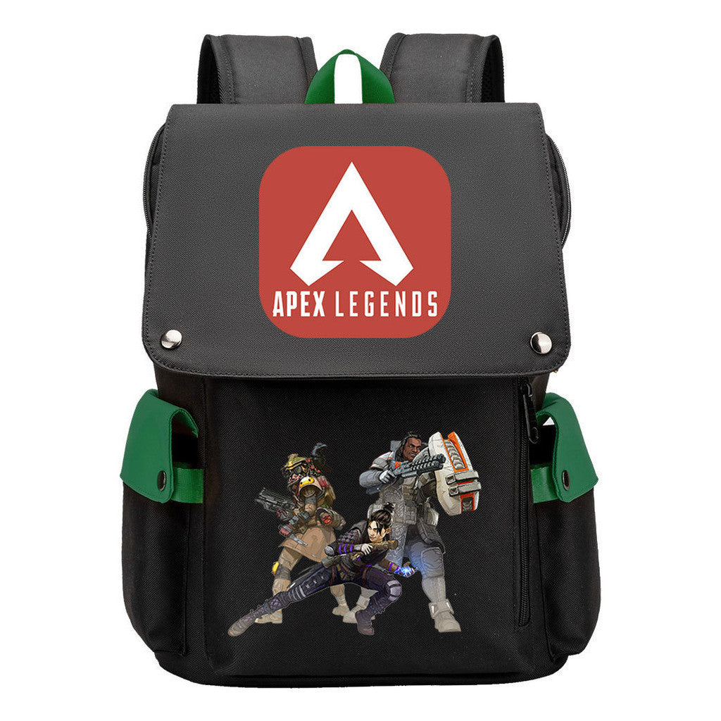Apex Hero Print Usb Charging Cap Headpiece Student Backpack Leisure Backpack