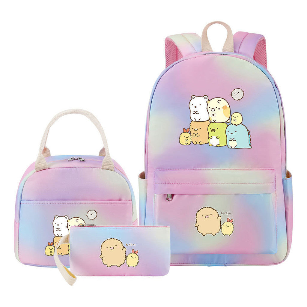 Corner Biology Student School Bag Lunch Bag Three Piece Set Backpack Set