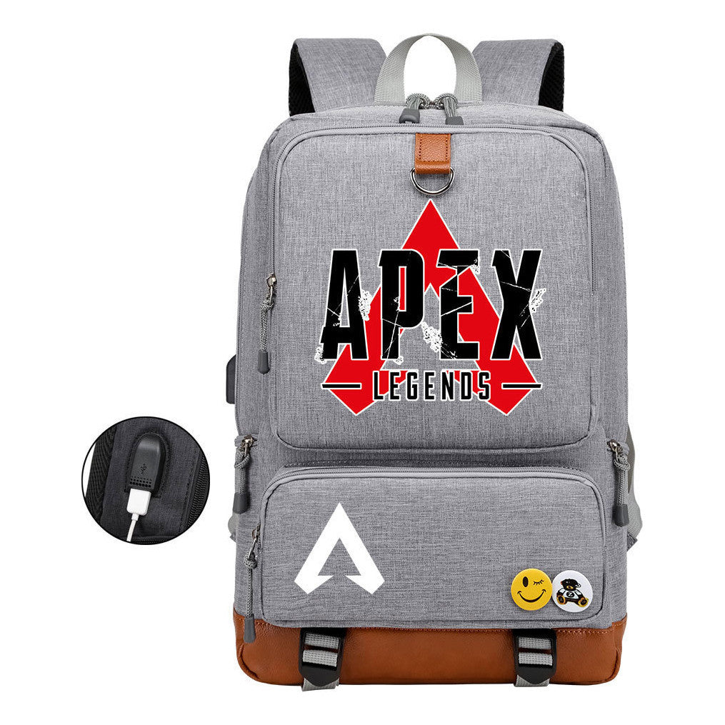 Apex Hero Print Usb Student Backpack Casual Backpack