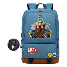 Apex Hero Print Usb Student Backpack For Leisure Travel Backpack