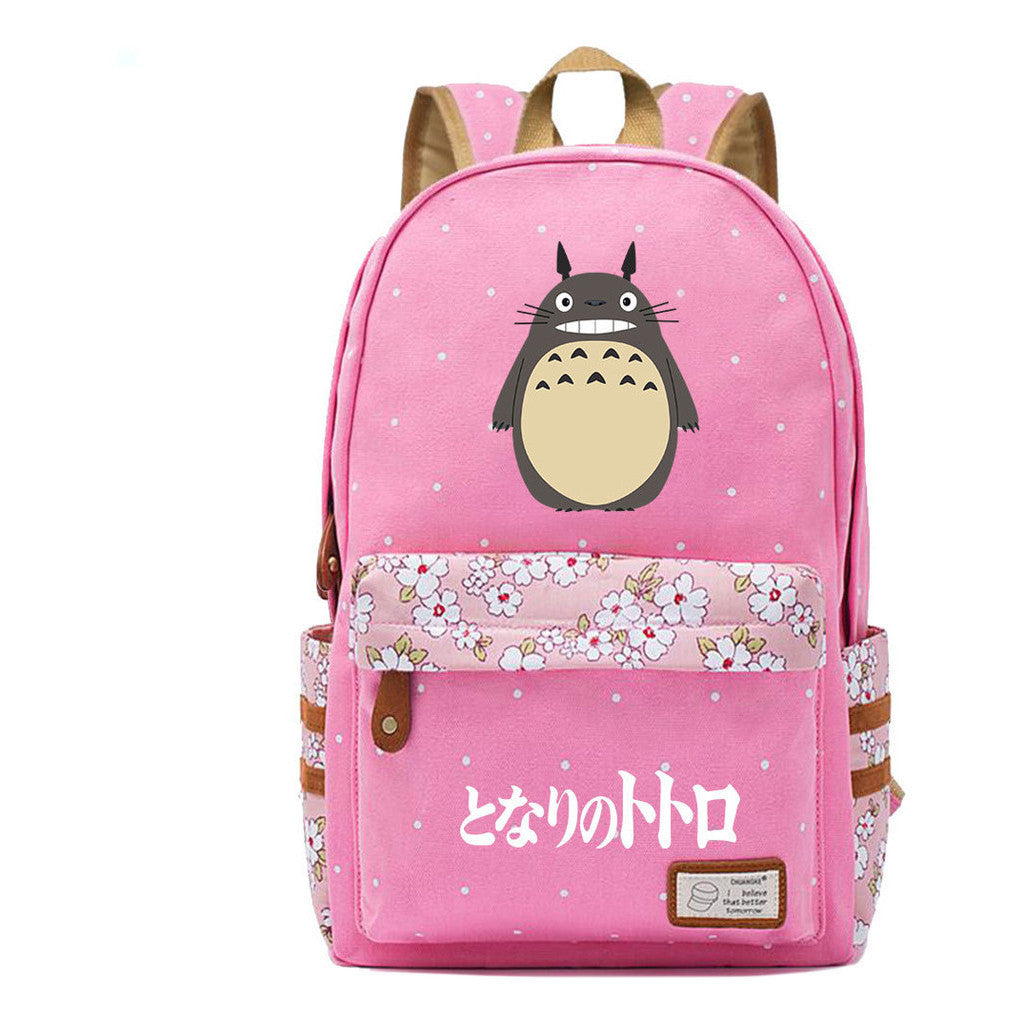 Printed Youth Student School Bag Fragmented Flower Leisure Backpack