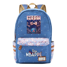 Football Star Mbappe Printed Teenage Girl Student Backpack, Fashionable And Casual Backpack