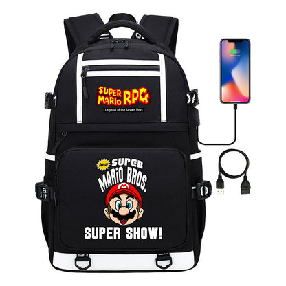 Super Mario Printed Backpack For Men And Women, Casual Travel Backpack