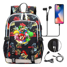 Super Mario Usb Youth School Bag Men's And Women's Leisure Sports Backpack