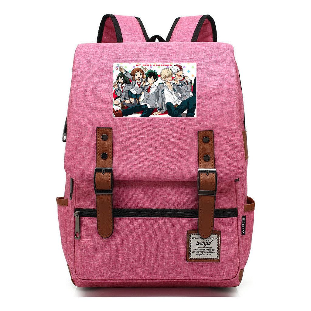 Printed Youth Backpack For Men And Women With Casual Belt Buckle Classic Backpack