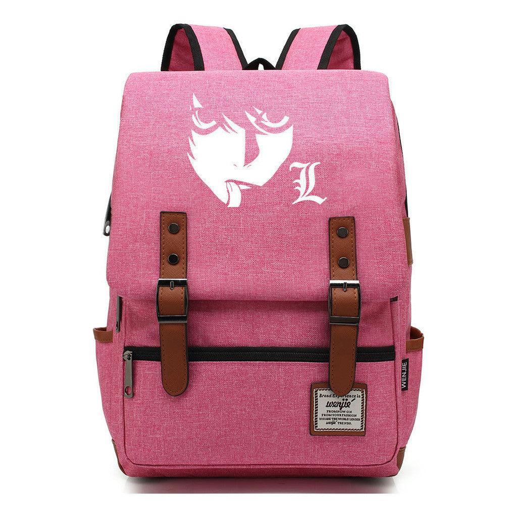 Manga Death Note Youth Student School Bag Men's And Women's Leisure Belt Buckle Backpack