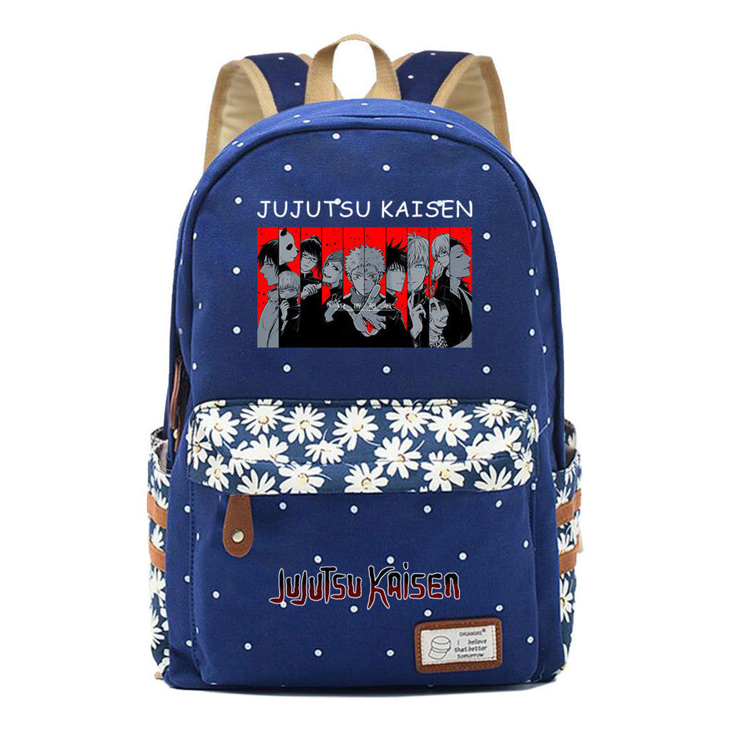 Cartoon Teenage Girl Student Backpack Casual Canvas Backpack
