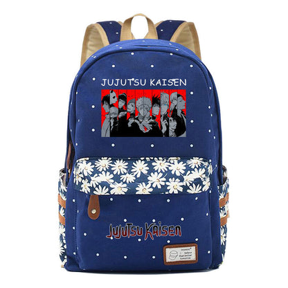 Cartoon Teenage Girl Student Backpack Casual Canvas Backpack